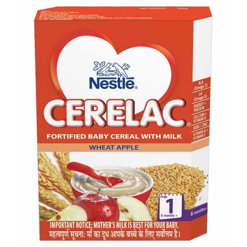 NESTLE CERELAC STAGE 1 WHEAT APPLE (6-12 MONTH) - 300 GM