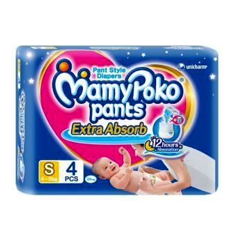 MAMY POKO PANTS EXTRA ABSORB SMALL DIAPERS - 4 PCS