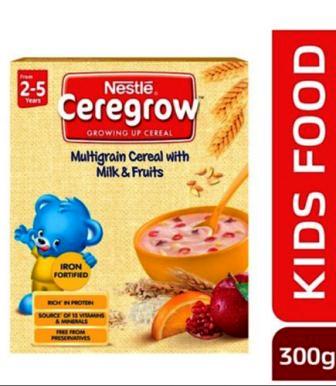 NESTLE CEREGROW (2-5 YRS) - MULTIGRAIN CEREAL WITH MILK & FRUITS - 300 GM