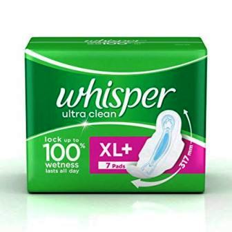 WHISPER ULTRA CLEAN XL PLUS SANITARY PADS (GREEN) - 7 PCS