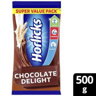 HORLICKS CHOCOLATE DELIGHT FLAVOUR - POUCH - 500 GM